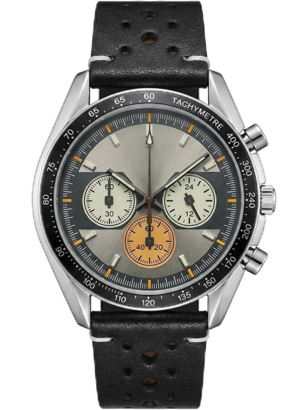 Men's Grey Chronograph Classics Waterproof Sport Casual Business Wrist Watch